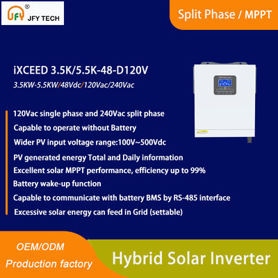 Υβριδικός ηλιακός μετατροπέας με 100V-500V ΦΩ εισροή και 120Vac μονοφασική/240Vac διπλής φάσης