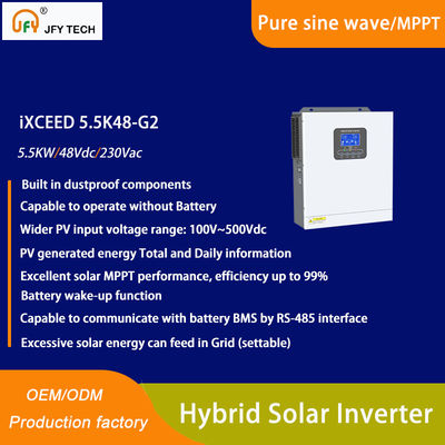 6.2kw Μία φάση Υβριδικός Ηλιακός Μετατροπέας 230v
